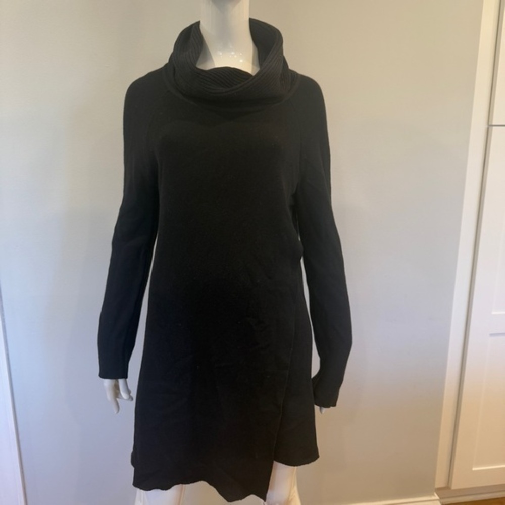 Elegant Black Cowl Neck Dress
